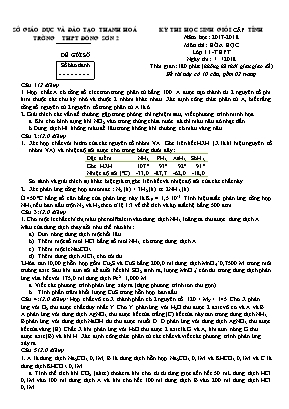 Bộ đề thi học sinh giỏi cấp tỉnh môn Hóa học Lớp 11 - Năm học 2017-2018 - Sở giáo dục và đào tạo Thanh Hóa (Có đáp án)